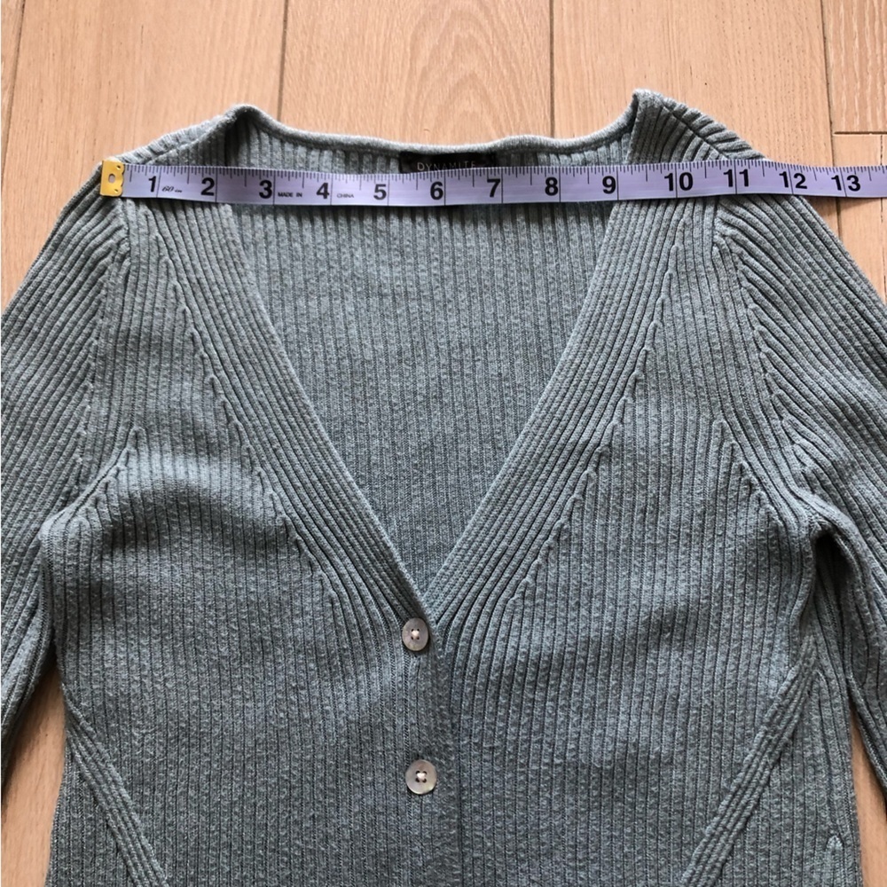 Dynamite Ribbed Shell Button Cardigan in Light Blue - Picture 2 of 9